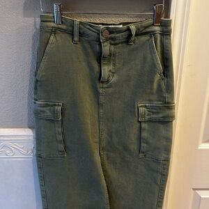 Olive Green Midi Skirt